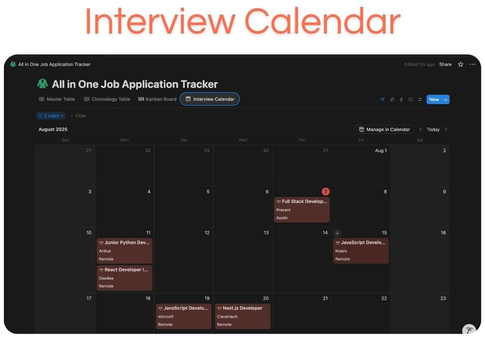 Notion job application tracker