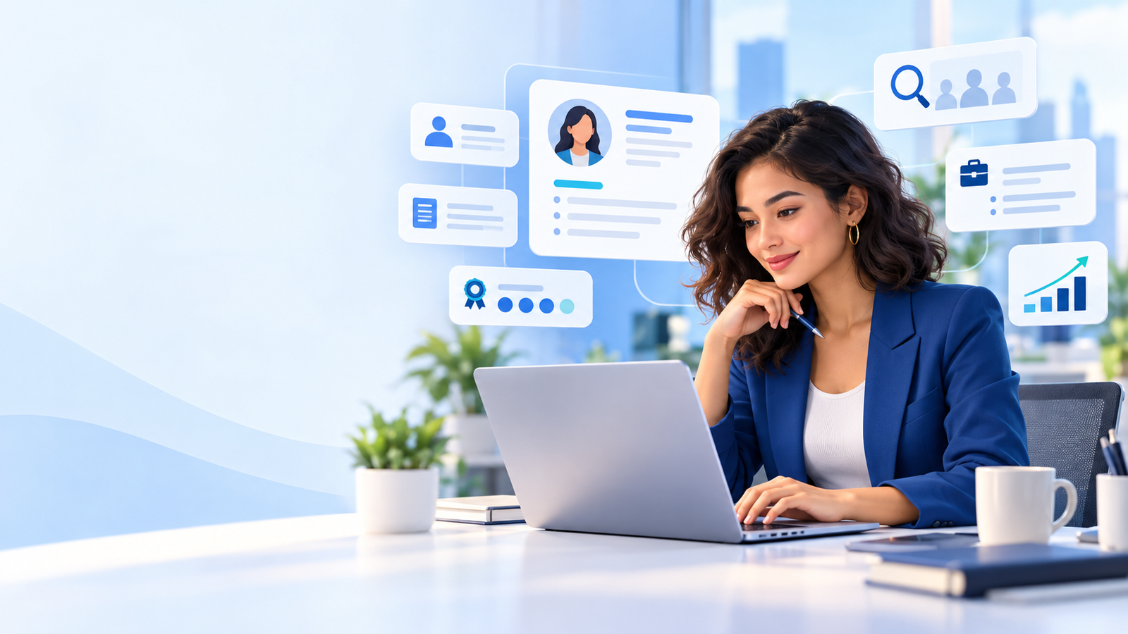 Job seeker reviewing and improving a professional LinkedIn profile